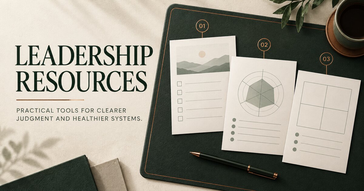 Leadership Resources: practical tools for clearer judgment and healthier systems