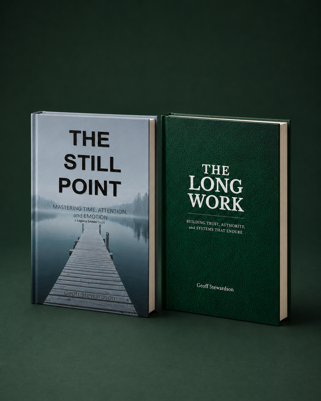 The Still Point and The Long Work hardcover books by Geoff Stewardson